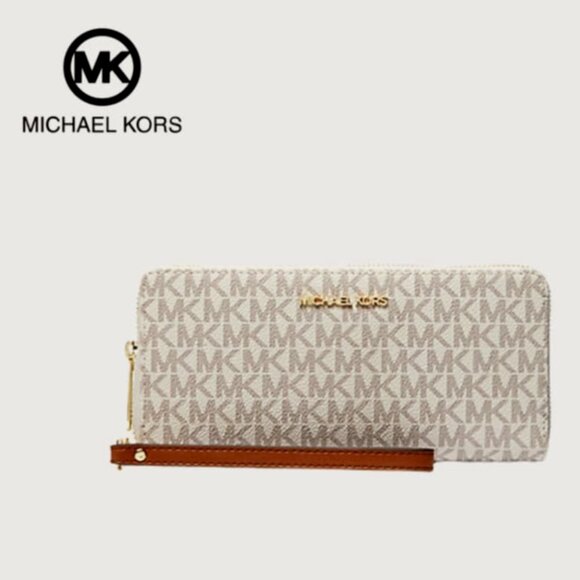 Michael Kors: Jet Set Travel Large Logo Continental Wristlet - Picture 1 of 4